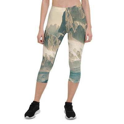 Dolomiten - Landschaftsmalerei - Capri Leggings (All-Over Print) berge xxx XL