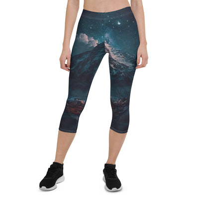 Zelt und Berg in der Nacht - Sterne am Himmel - Landschaftsmalerei - Capri Leggings (All-Over Print) camping xxx XL