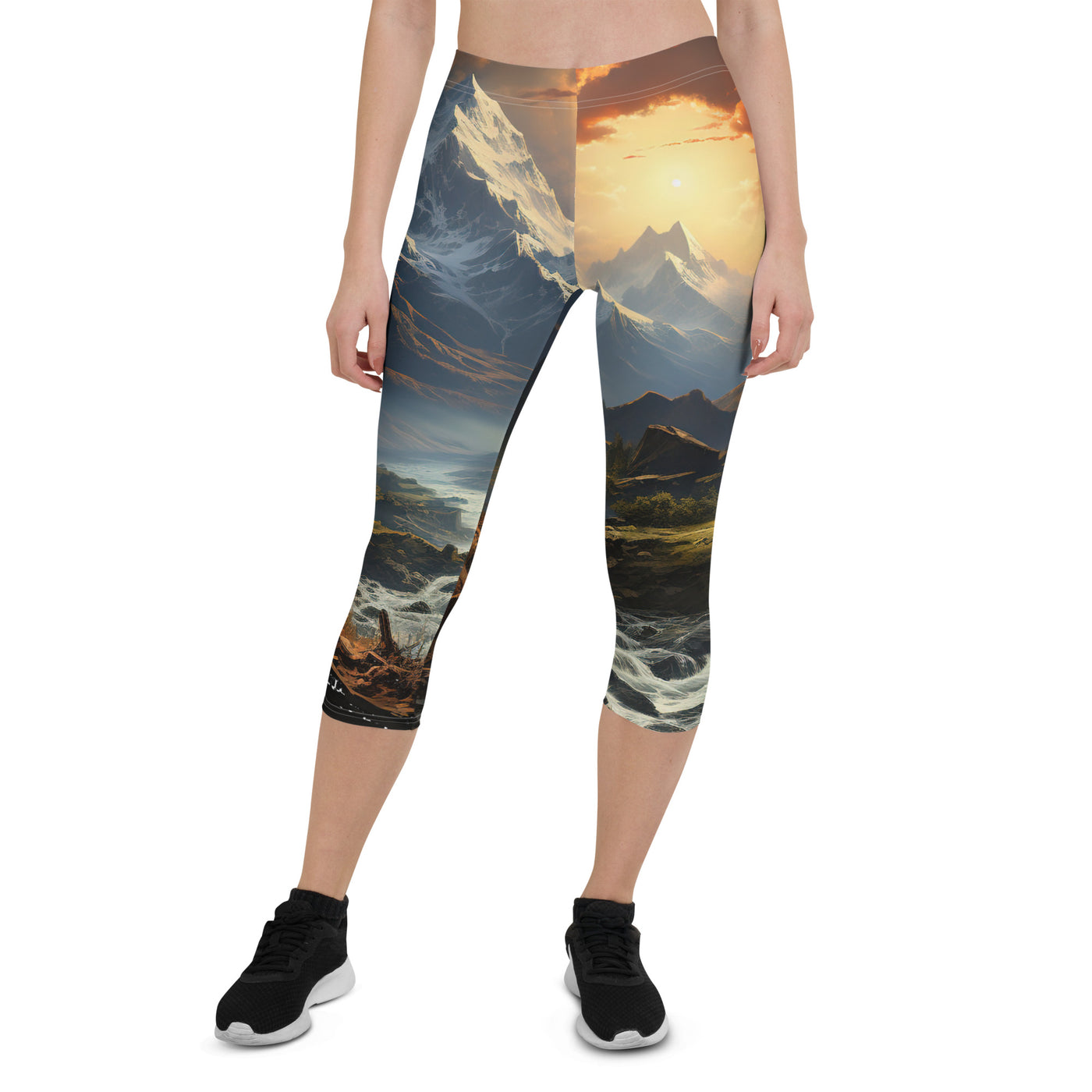 Berge, Sonne, steiniger Bach und Wolken - Epische Stimmung - Capri Leggings (All-Over Print) berge xxx XL