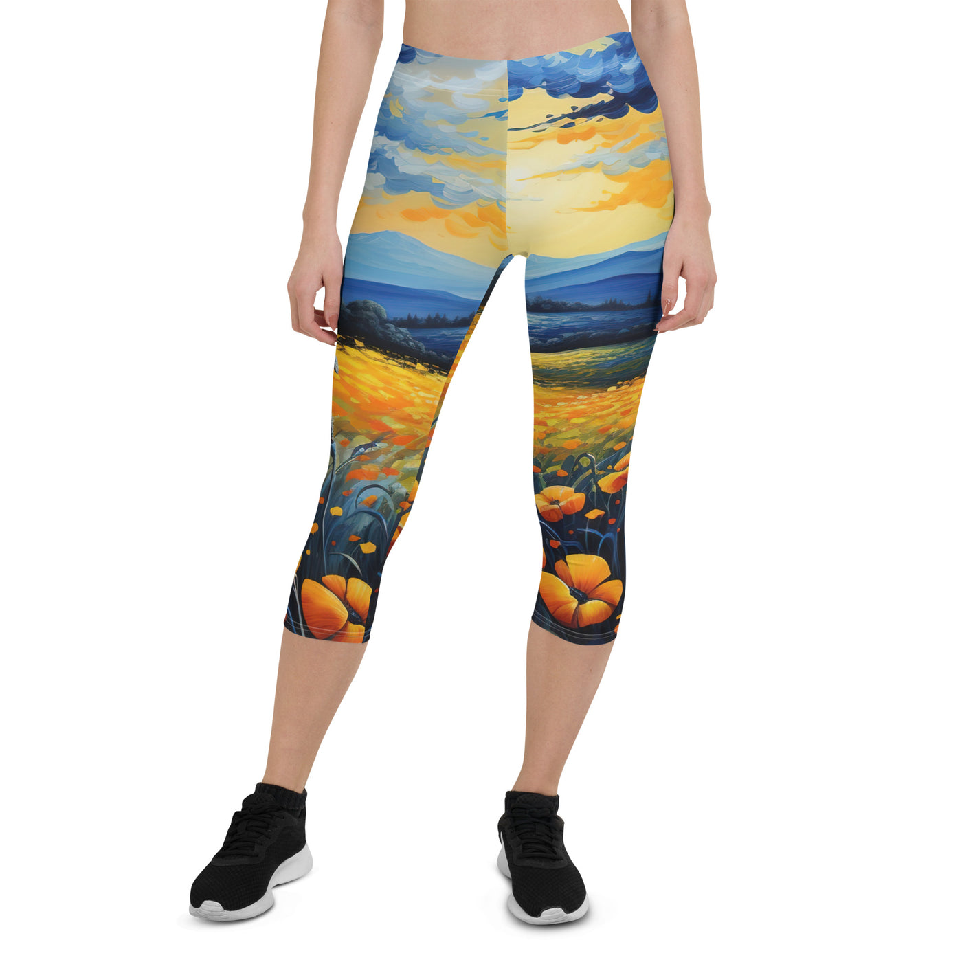 Berglandschaft mit schönen gelben Blumen - Landschaftsmalerei - Capri Leggings (All-Over Print) berge xxx XL