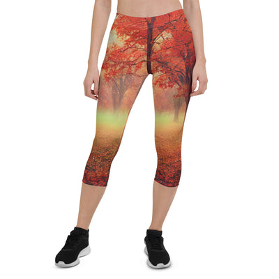 Wald im Herbst - Rote Herbstblätter - Capri Leggings (All-Over Print) camping xxx XL