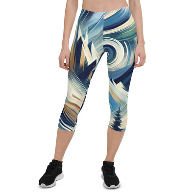 Abstrakte Kunst, die die Essenz der Alpen einfängt. Kräftige Pinselstriche stellen Gipfel und Muster dar - Capri Leggings (All-Over Print) berge xxx yyy zzz XL