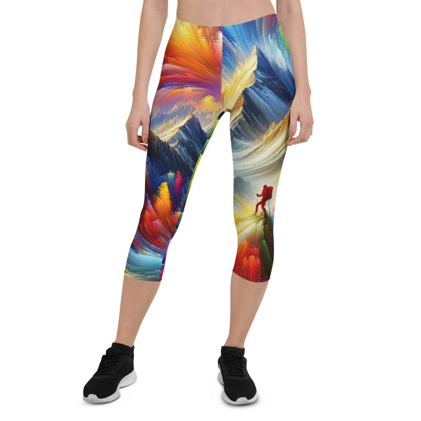 Alpen im Farbsturm mit erleuchtetem Wanderer - Abstrakt - Capri Leggings (All-Over Print) wandern xxx yyy zzz XL