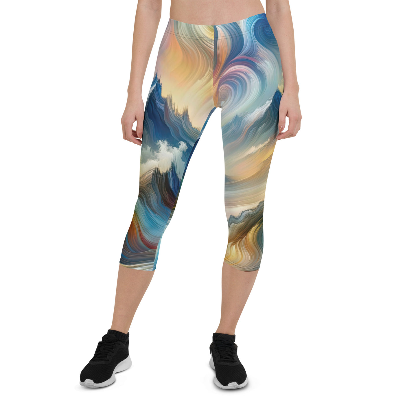 Ätherische schöne Alpen in lebendigen Farbwirbeln - Abstrakte Berge - Capri Leggings (All-Over Print) berge xxx yyy zzz XL