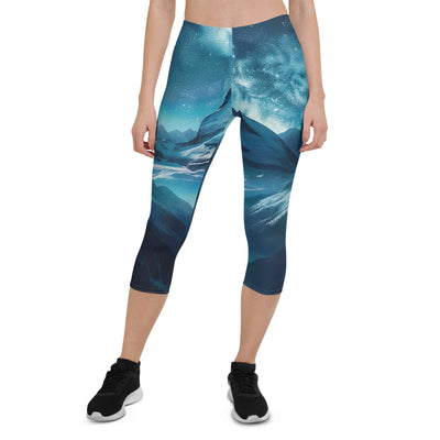 Winterabend in den Bergen: Digitale Kunst mit Sternenhimmel - Capri Leggings (All-Over Print) berge xxx yyy zzz XL