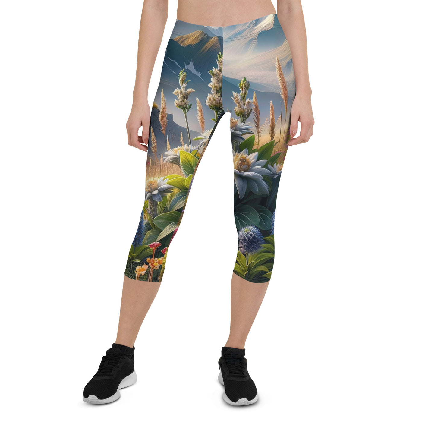 Alpine Flora: Digitales Kunstwerk mit lebendigen Blumen - Capri Leggings (All-Over Print) berge xxx yyy zzz XL