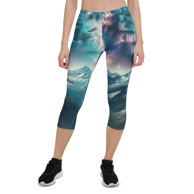 Alpennacht mit Milchstraße: Digitale Kunst mit Bergen und Sternenhimmel - Capri Leggings (All-Over Print) wandern xxx yyy zzz XL