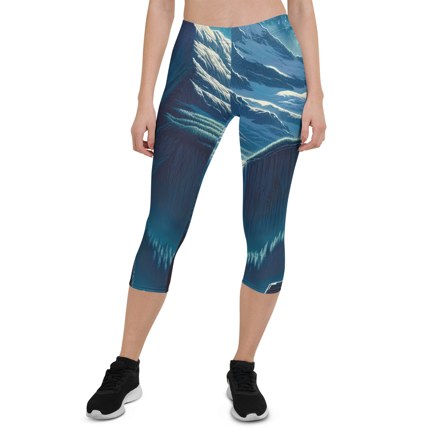 Legendäre Alpennacht, Mondlicht-Berge unter Sternenhimmel - Capri Leggings (All-Over Print) berge xxx yyy zzz XL