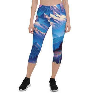 Steinbock bei Dämmerung in den Alpen, sonnengeküsste Schneegipfel - Capri Leggings (All-Over Print) berge xxx yyy zzz XL