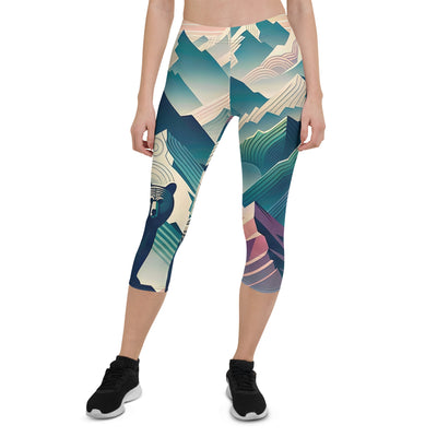 Bär im Panoramablick der Alpen, moderne Kunst-Gebirgsschichten - Capri Leggings (All-Over Print) camping xxx yyy zzz XL