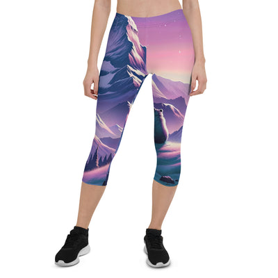 Bezaubernder Alpenabend mit Bär, lavendel-rosafarbener Himmel (AN) - Capri Leggings (All-Over Print) xxx yyy zzz XL