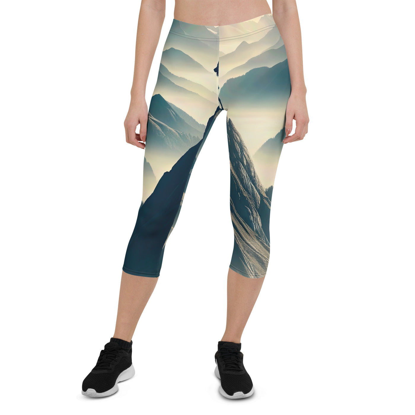 Morgendlicher Steinbock auf Alpengipfel, steile Berghänge - Capri Leggings (All-Over Print) berge xxx yyy zzz XL