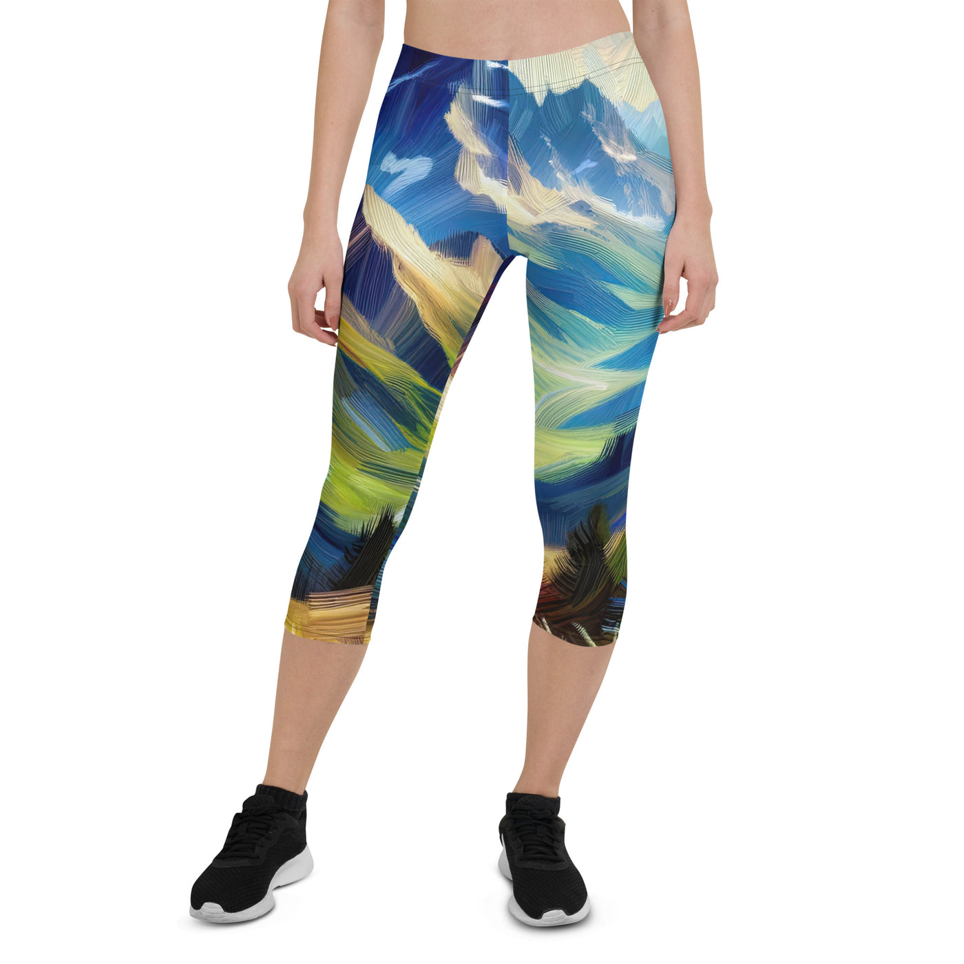 Impressionistische Alpen, lebendige Farbtupfer und Lichteffekte - Capri Leggings (All-Over Print) berge xxx yyy zzz XL