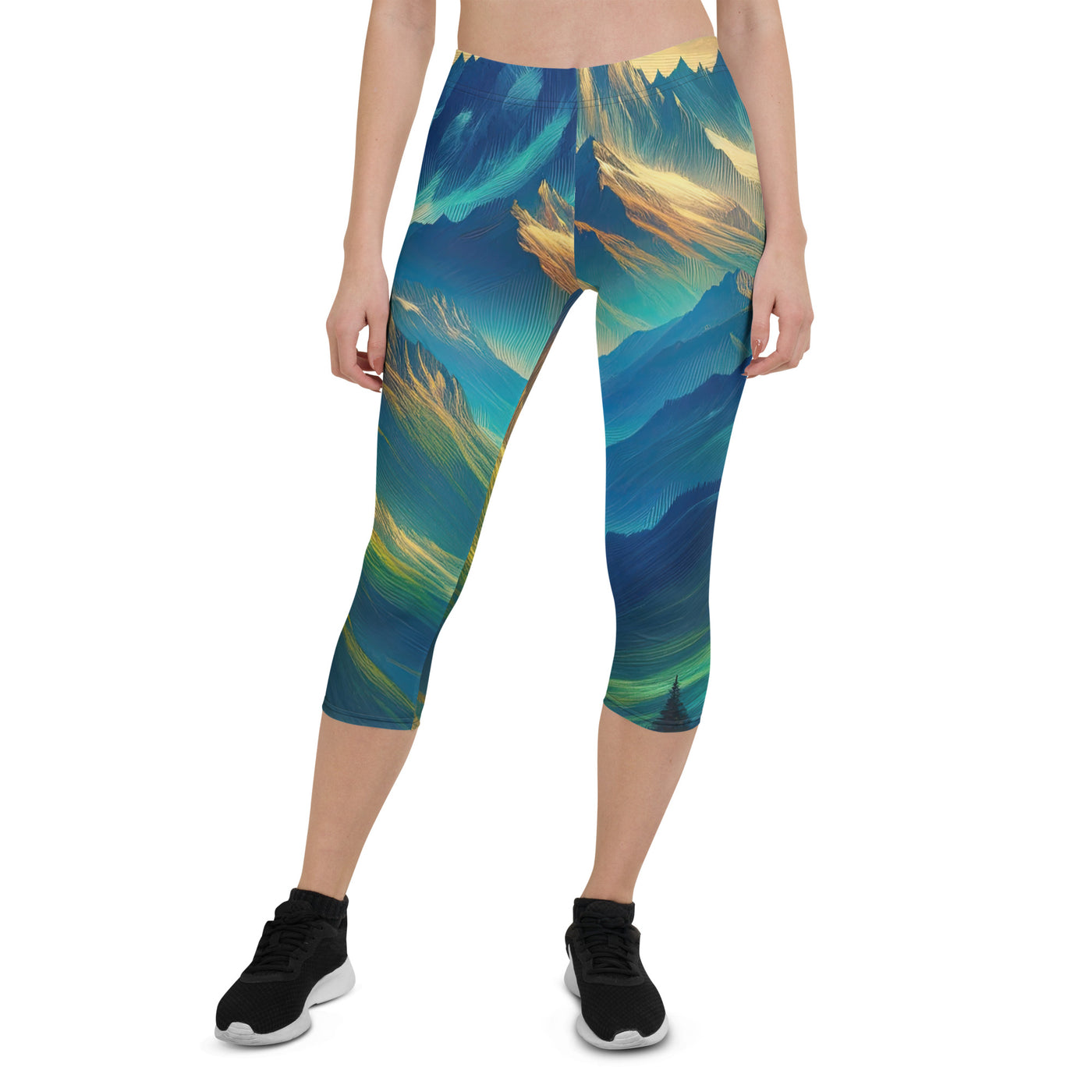 Atemberaubende alpine Komposition mit majestätischen Gipfeln und Tälern - Capri Leggings (All-Over Print) berge xxx yyy zzz XL