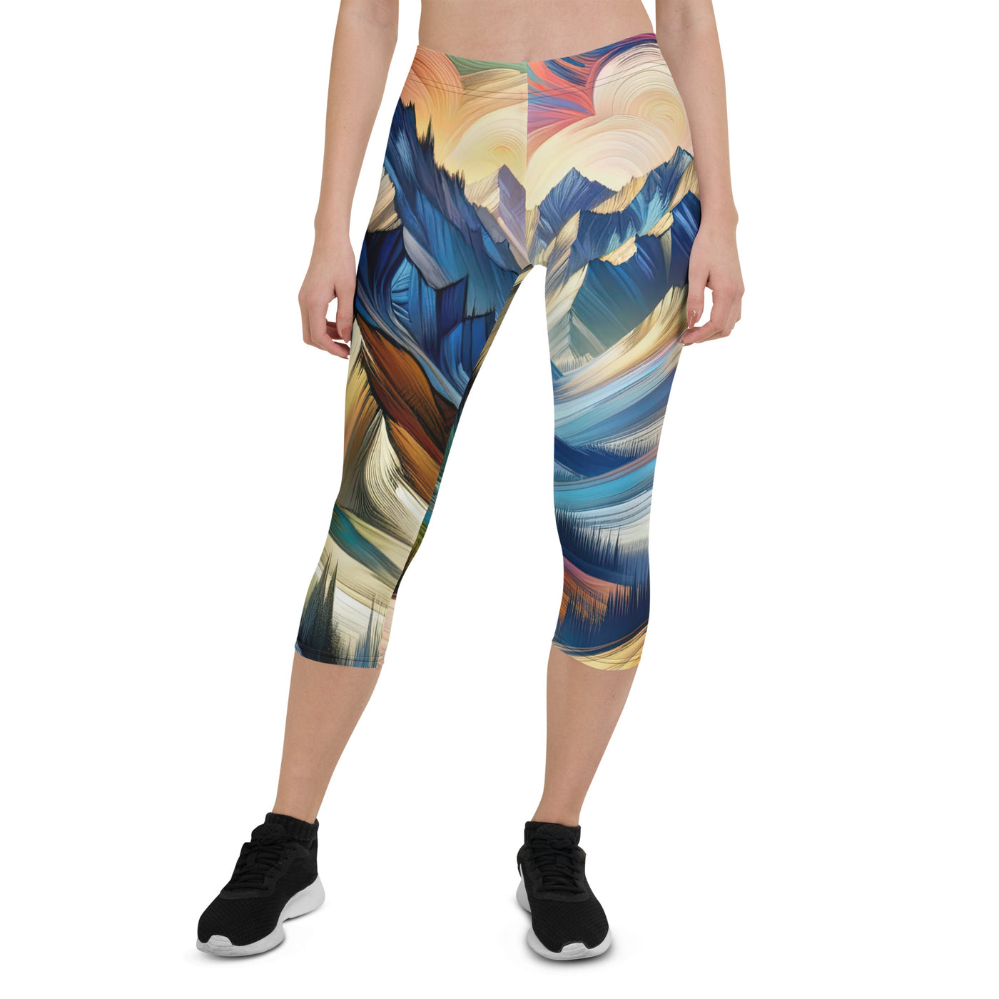 Alpen in abstrakter Expressionismus-Manier, wilde Pinselstriche - Capri Leggings (All-Over Print) berge xxx yyy zzz XL