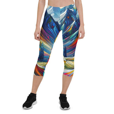 Surreale Alpen in abstrakten Farben, dynamische Formen der Landschaft - Capri Leggings (All-Over Print) camping xxx yyy zzz XL