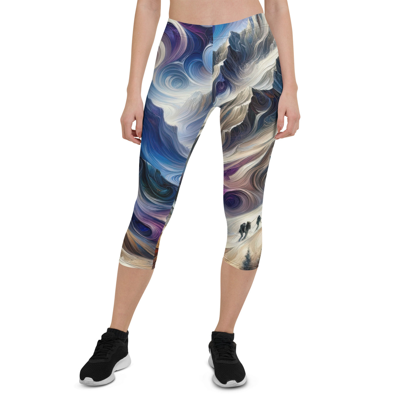 Ölgemälde der Alpen in abstraktem Expressionismus, wilde Naturdarstellung - Capri Leggings (All-Over Print) berge xxx yyy zzz XL