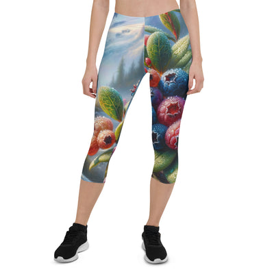 Ölgemälde einer Nahaufnahme von Alpenbeeren in satten Farben und zarten Texturen - Capri Leggings (All-Over Print) wandern xxx yyy zzz XL