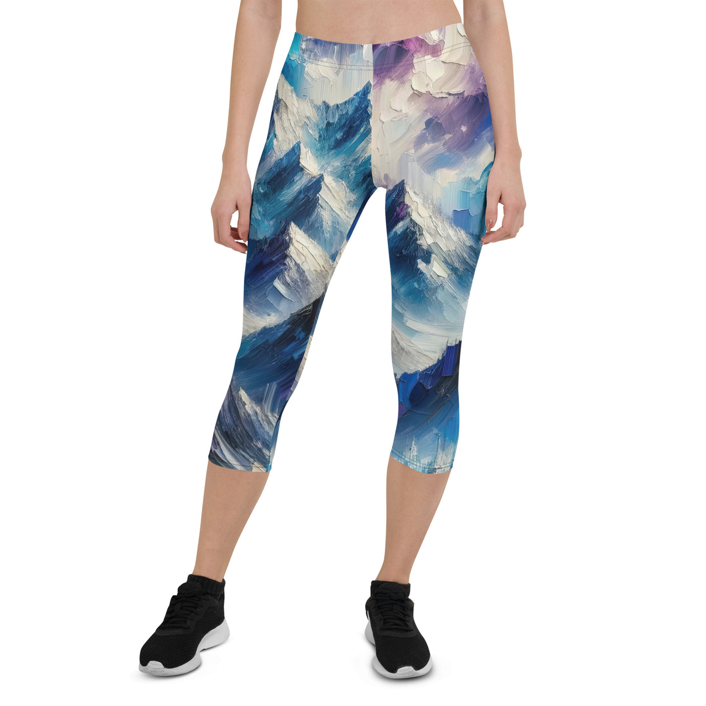 Alpenabstraktion mit dramatischem Himmel in Öl - Capri Leggings (All-Over Print) berge xxx yyy zzz XL