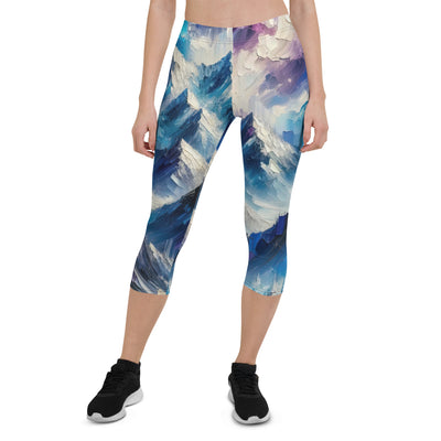 Alpenabstraktion mit dramatischem Himmel in Öl - Capri Leggings (All-Over Print) berge xxx yyy zzz XL