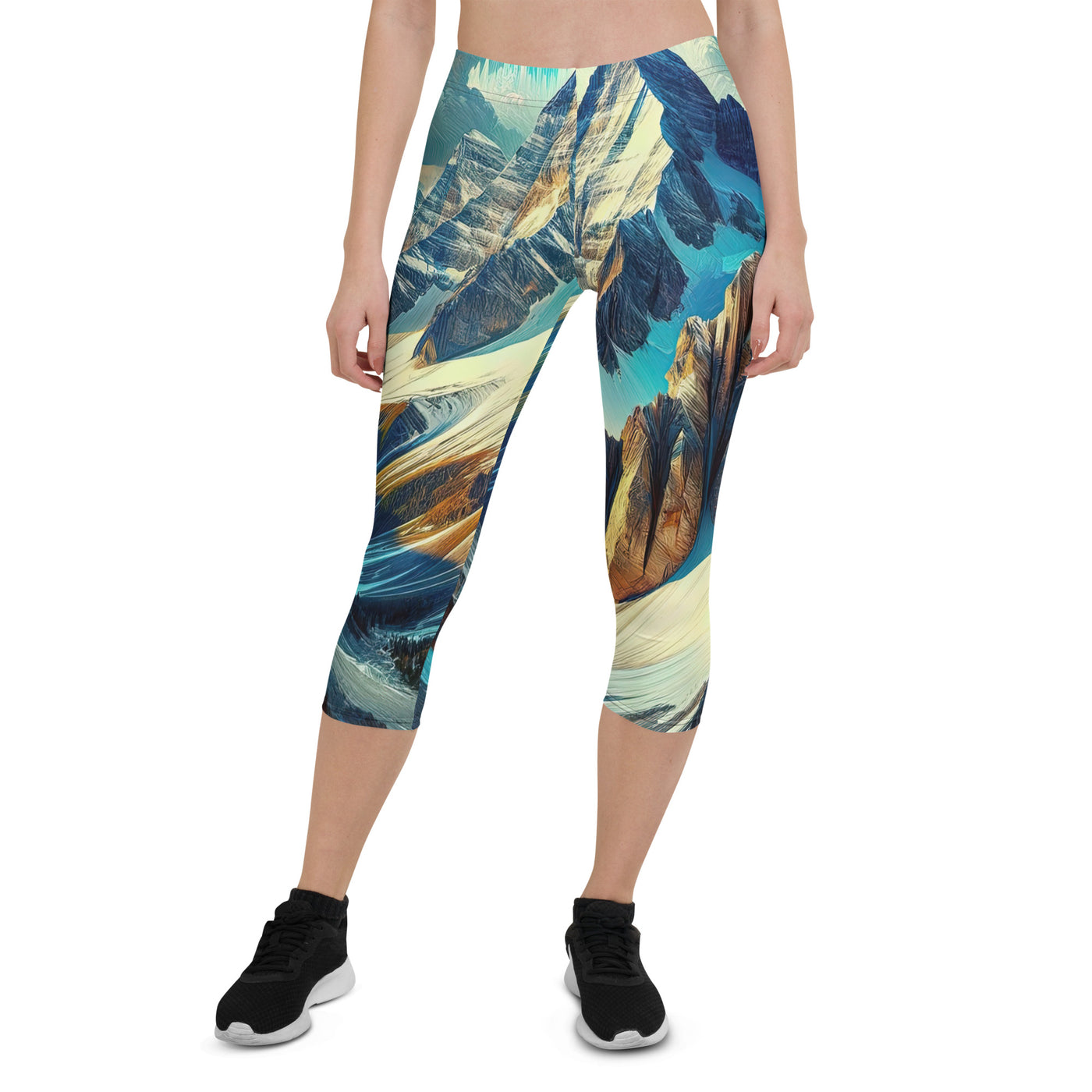 Majestätische Alpen in zufällig ausgewähltem Kunststil - Capri Leggings (All-Over Print) berge xxx yyy zzz XL