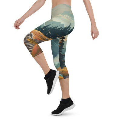 Berge, Wald und Wanderweg - Malerei - Capri Leggings (All-Over Print) berge xxx