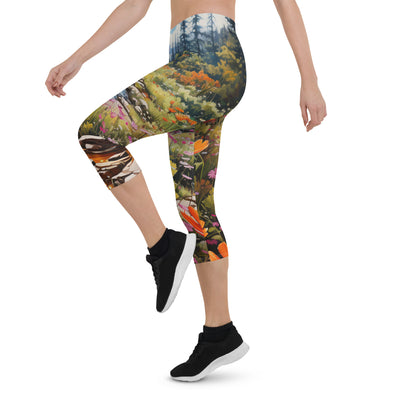 Berge, schöne Blumen und Bach im Wald - Capri Leggings (All-Over Print) berge xxx