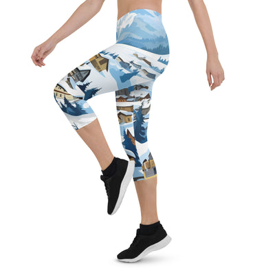 Kitzbühl - Berge und Schnee - Landschaftsmalerei - Capri Leggings (All-Over Print) ski xxx