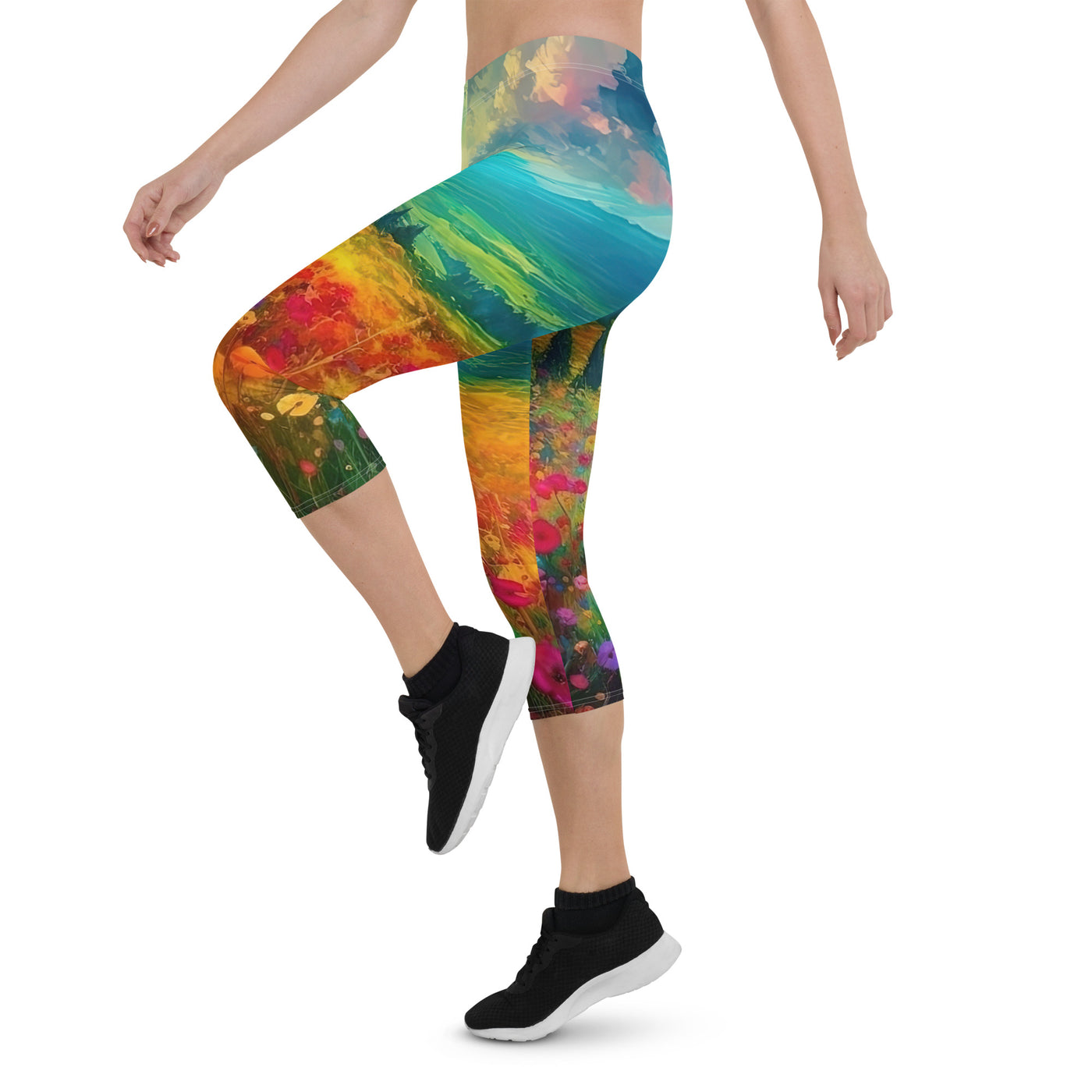 Berglandschaft und schöne farbige Blumen - Malerei - Capri Leggings (All-Over Print) berge xxx