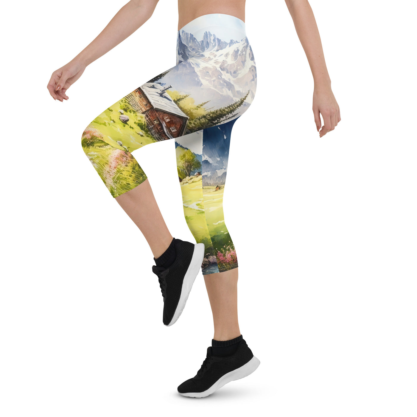 Epische Berge und Berghütte - Landschaftsmalerei - Capri Leggings (All-Over Print) berge xxx