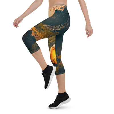 Zelt auf Berg im Sonnenaufgang - Landschafts - Capri Leggings (All-Over Print) camping xxx