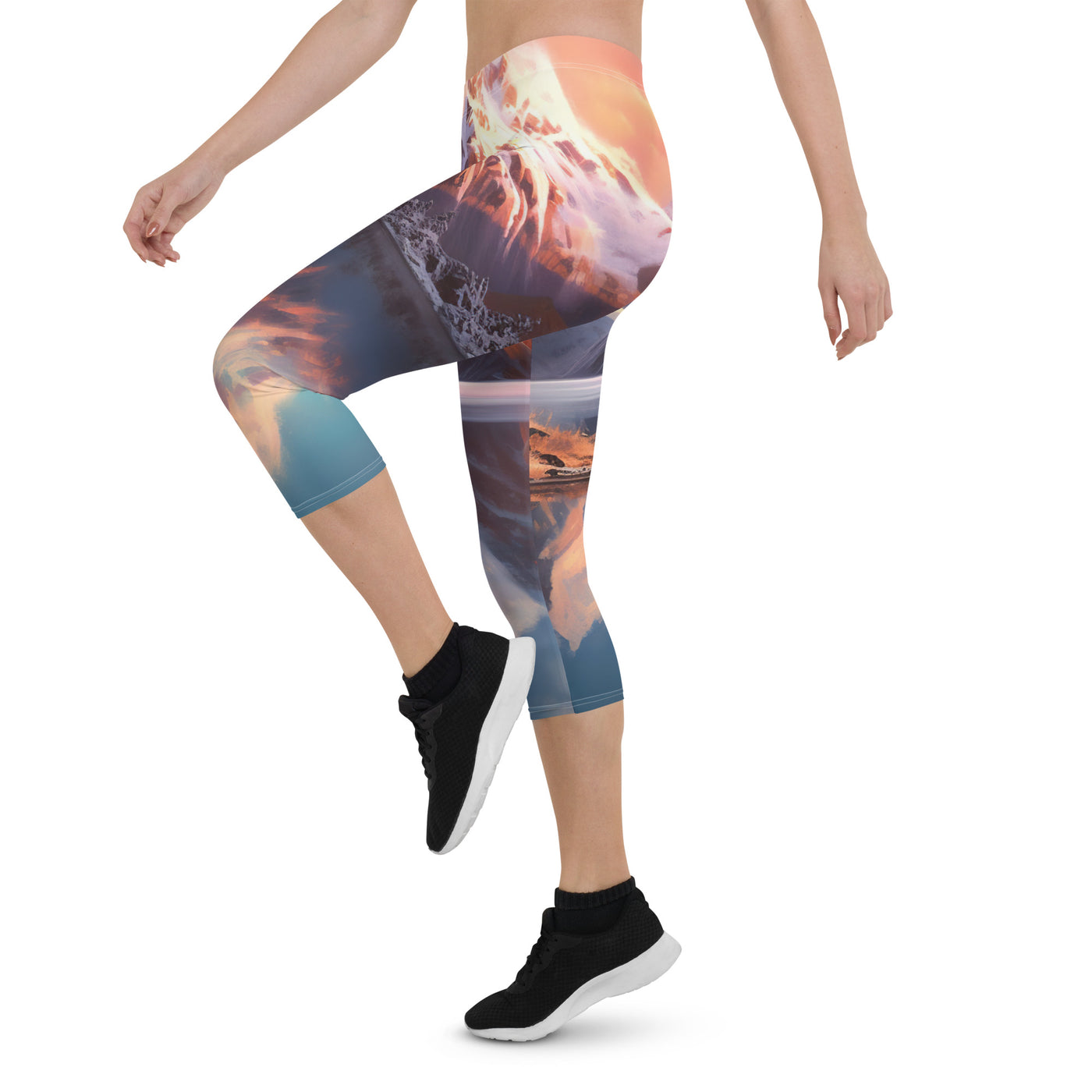 Berg und Bergsee - Landschaftsmalerei - Capri Leggings (All-Over Print) berge xxx