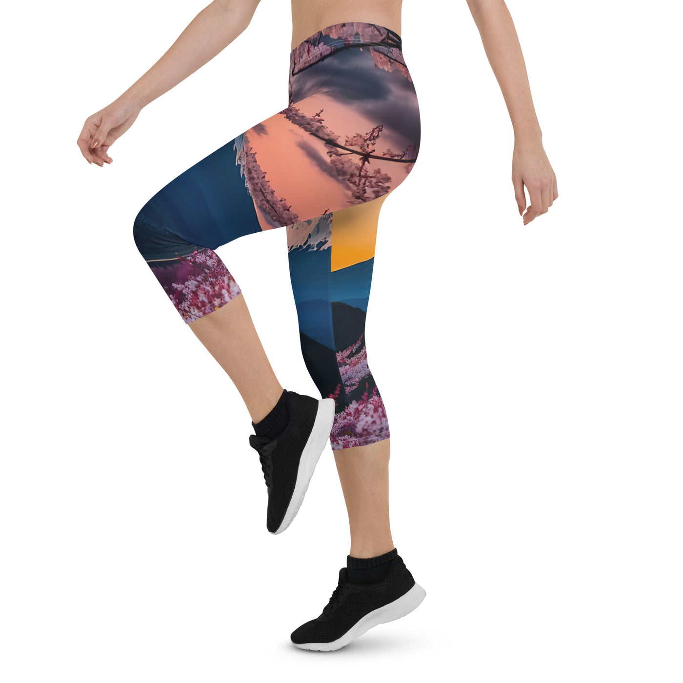 Berg - Pinke Bäume und Blumen - Capri Leggings (All-Over Print) berge xxx