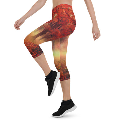 Wald im Herbst - Rote Herbstblätter - Capri Leggings (All-Over Print) camping xxx