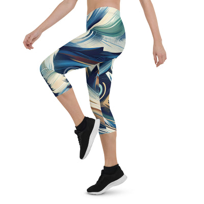 Abstrakte Kunst, die die Essenz der Alpen einfängt. Kräftige Pinselstriche stellen Gipfel und Muster dar - Capri Leggings (All-Over Print) berge xxx yyy zzz