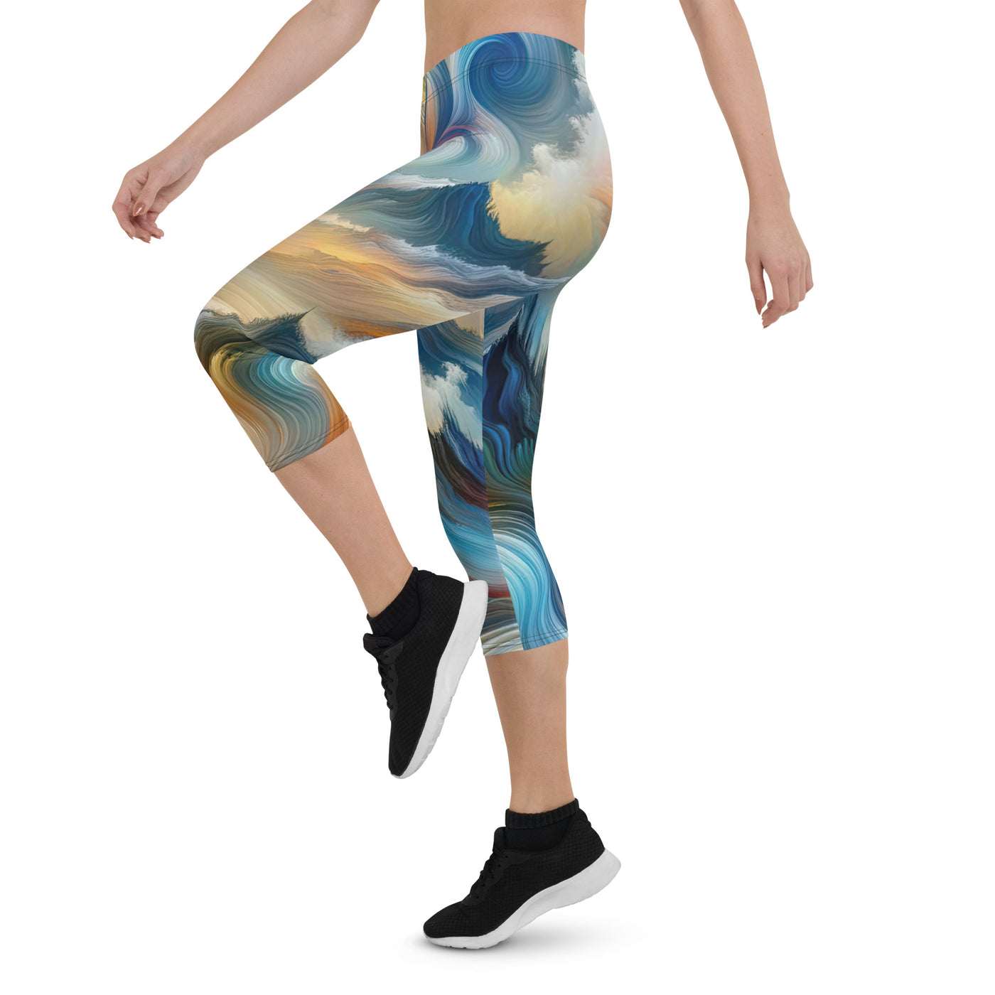 Ätherische schöne Alpen in lebendigen Farbwirbeln - Abstrakte Berge - Capri Leggings (All-Over Print) berge xxx yyy zzz