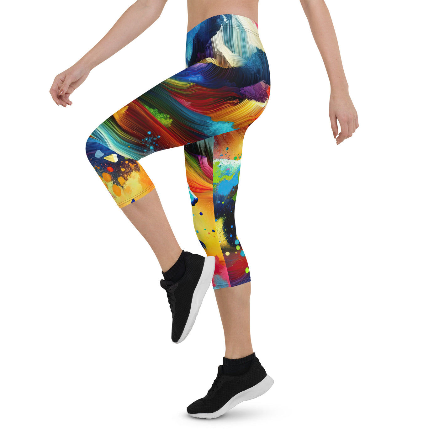 Neonfarbener Alpen Bär in abstrakten geometrischen Formen - Capri Leggings (All-Over Print) camping xxx yyy zzz