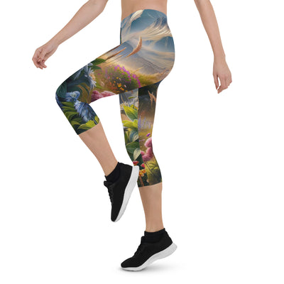 Alpine Flora: Digitales Kunstwerk mit lebendigen Blumen - Capri Leggings (All-Over Print) berge xxx yyy zzz