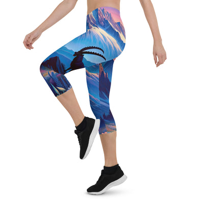 Steinbock bei Dämmerung in den Alpen, sonnengeküsste Schneegipfel - Capri Leggings (All-Over Print) berge xxx yyy zzz