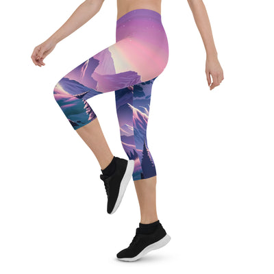 Bezaubernder Alpenabend mit Bär, lavendel-rosafarbener Himmel (AN) - Capri Leggings (All-Over Print) xxx yyy zzz