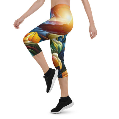 Abstrakte Bergwelt in lebendigen Farben mit Zelt - Capri Leggings (All-Over Print) camping xxx yyy zzz