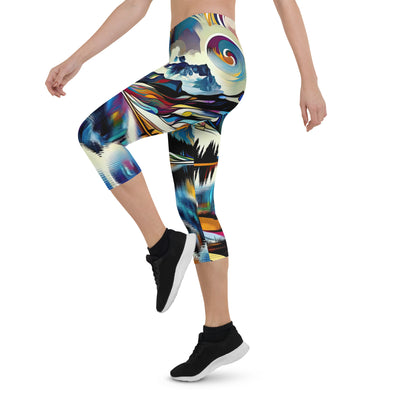 Alpensee im Zentrum eines abstrakt-expressionistischen Alpen-Kunstwerks - Capri Leggings (All-Over Print) berge xxx yyy zzz