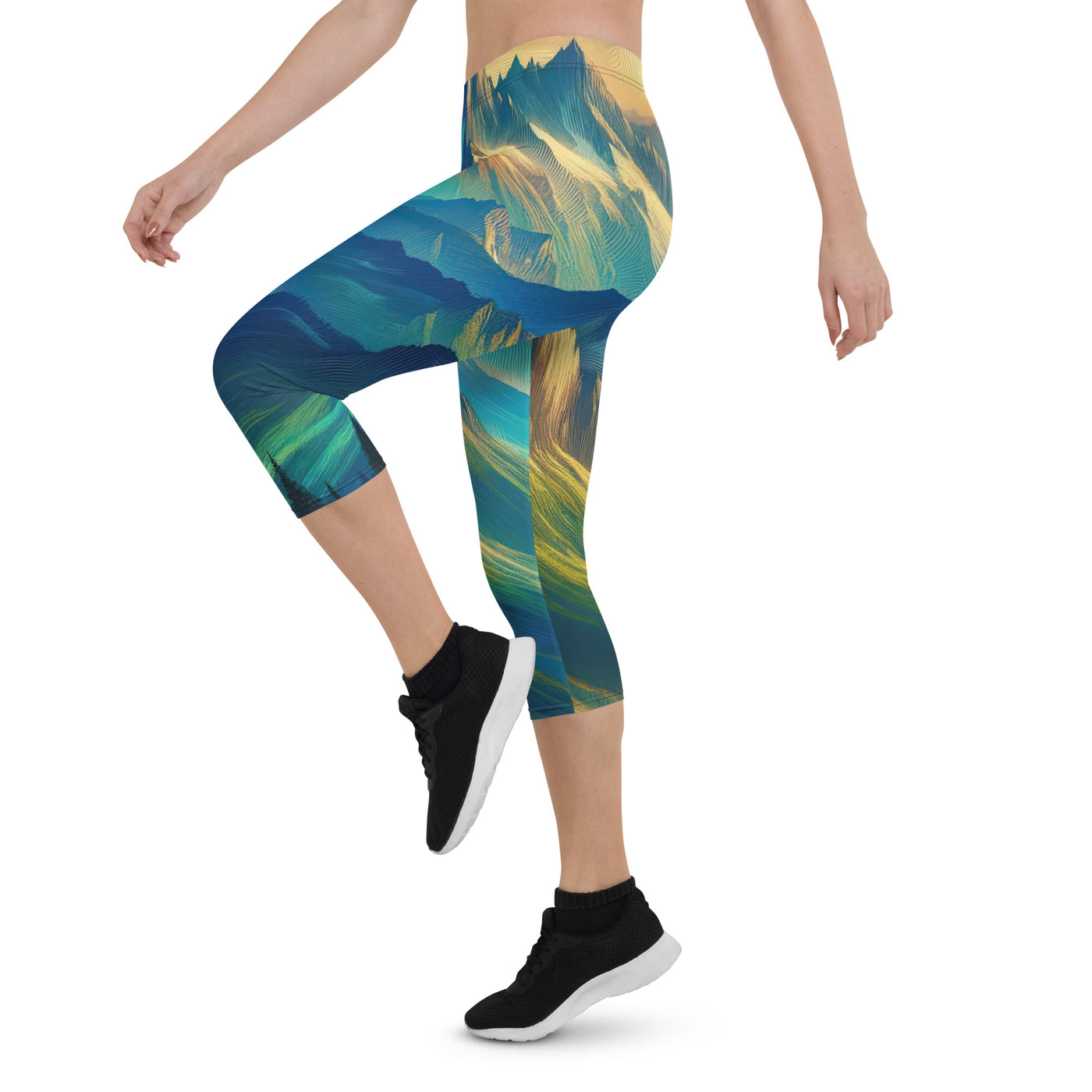 Atemberaubende alpine Komposition mit majestätischen Gipfeln und Tälern - Capri Leggings (All-Over Print) berge xxx yyy zzz