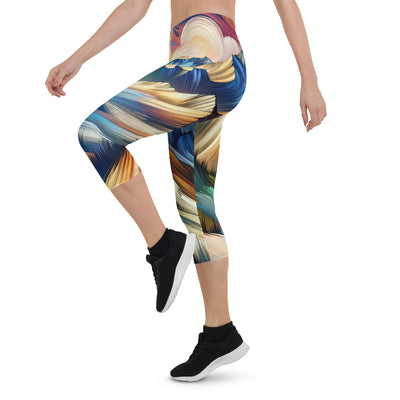 Alpen in abstrakter Expressionismus-Manier, wilde Pinselstriche - Capri Leggings (All-Over Print) berge xxx yyy zzz