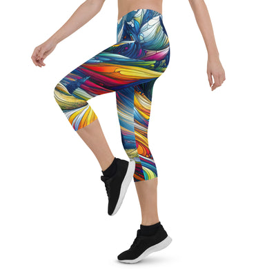 Surreale Alpen in abstrakten Farben, dynamische Formen der Landschaft - Capri Leggings (All-Over Print) camping xxx yyy zzz