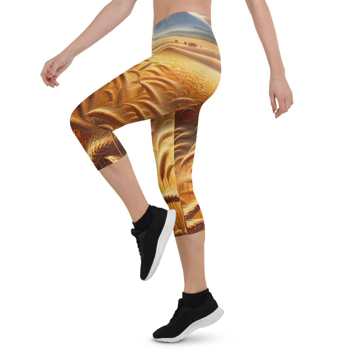 Ölgemälde eines bayerischen Weizenfeldes, endlose goldene Halme (TR) - Capri Leggings (All-Over Print) xxx yyy zzz