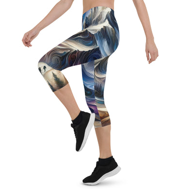 Ölgemälde der Alpen in abstraktem Expressionismus, wilde Naturdarstellung - Capri Leggings (All-Over Print) berge xxx yyy zzz