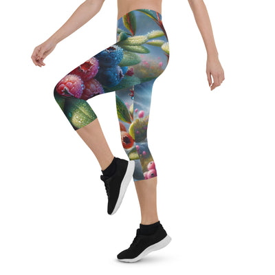 Ölgemälde einer Nahaufnahme von Alpenbeeren in satten Farben und zarten Texturen - Capri Leggings (All-Over Print) wandern xxx yyy zzz