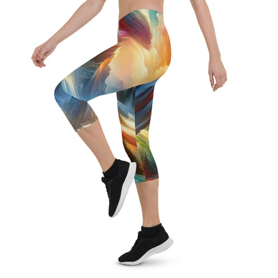 Lebendige abstrakte Alpendarstellung in populärem Kunststil - Capri Leggings (All-Over Print) berge xxx yyy zzz