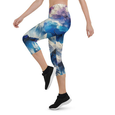 Alpenabstraktion mit dramatischem Himmel in Öl - Capri Leggings (All-Over Print) berge xxx yyy zzz